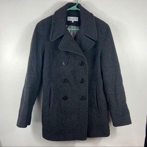Calvin Klein Black Wool Pea Coat